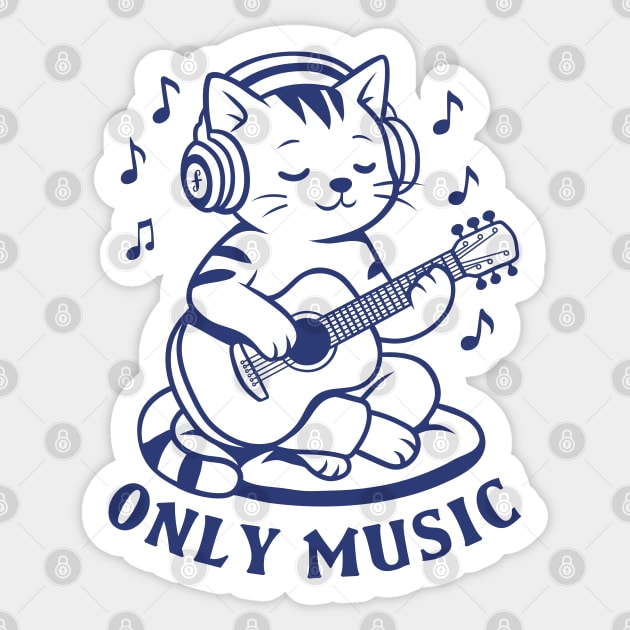 Chill Cat Riffs Sticker by filiposwear